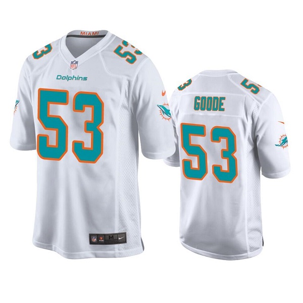 Men's White Miami Dolphins #53 Cameron Goode Color Rush Limited Stitched Football Jersey